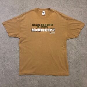 Vtg Academy Sports Hunting Tree Stand Funny Graphic T Shirt Brown XL Deer